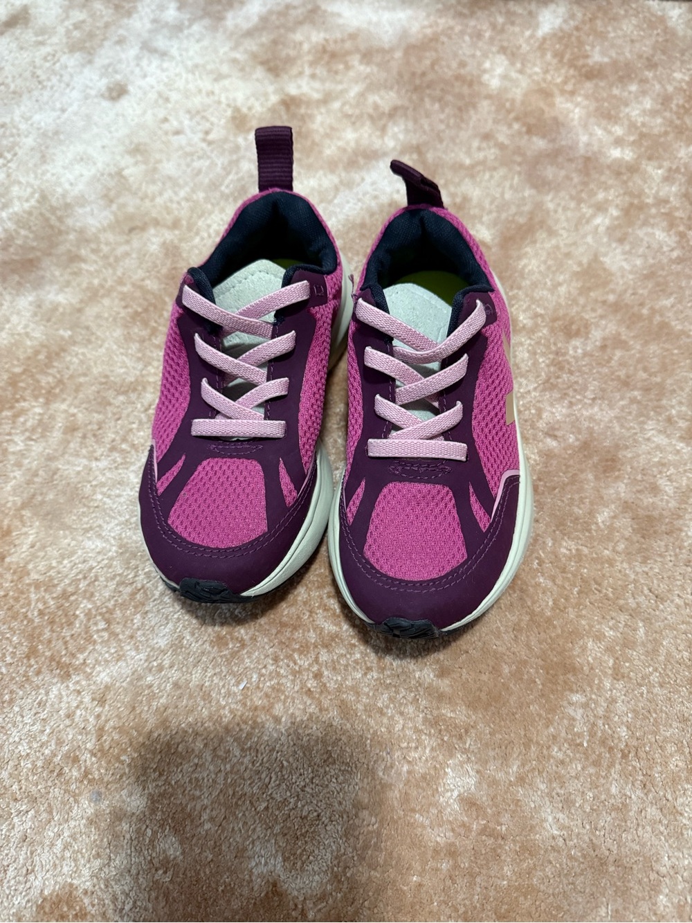 Veja Kids Sneakers in Magenta and Dark Plum